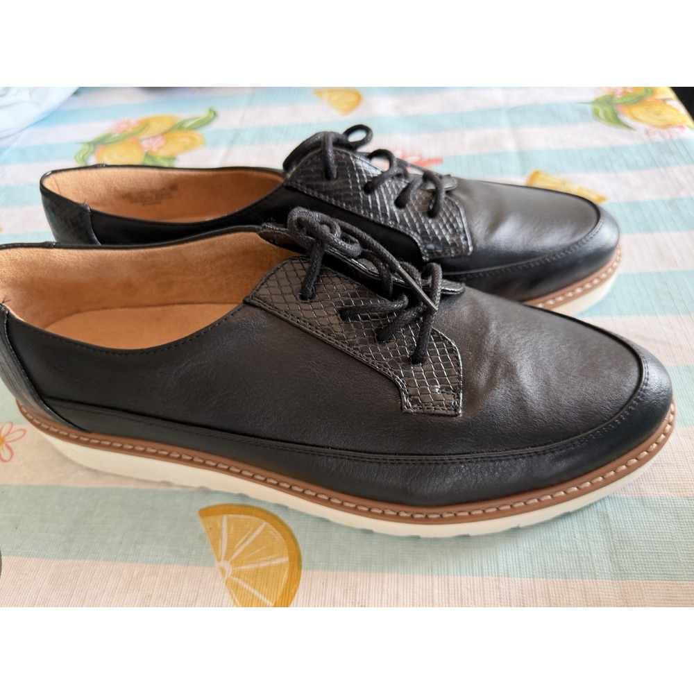 Naturalizer Black Size 11 Wide Oxfords Leather Shoes Lace Up Comfort -C1 - Picture 2 of 6